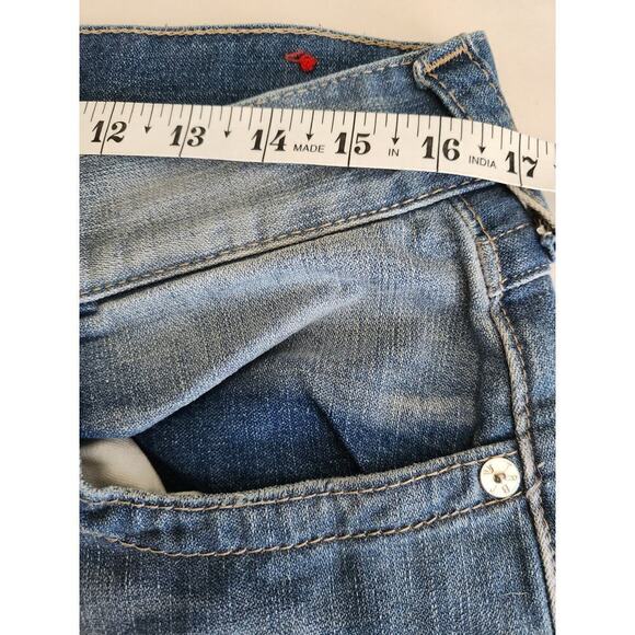 True Religion Mens Ricky Relaxed Straight Flap Jeans sz 32×33 factory distressed - Picture 12 of 14